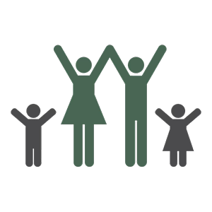 Illustration of a family celebrating